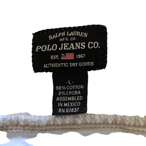 Polo Jeans Co Ralph Lauren White Denim Trucker Jacket L - Picture 7 of 7